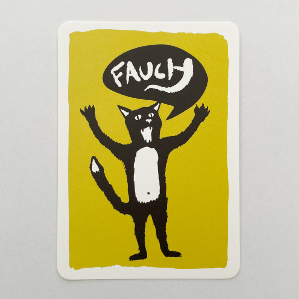 päfjes - Katze/Kater Ferdinand Fauch - A6 Postkarte - Gelb