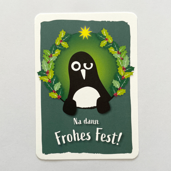 päfjes - Pinguin Paul sagt Frohes Fest / Weihnachten - Postkarte A6