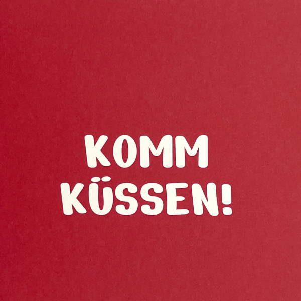 Preview: päfjes - Komm Küssen Spruchkarte - A6 Postkarte - Rot
