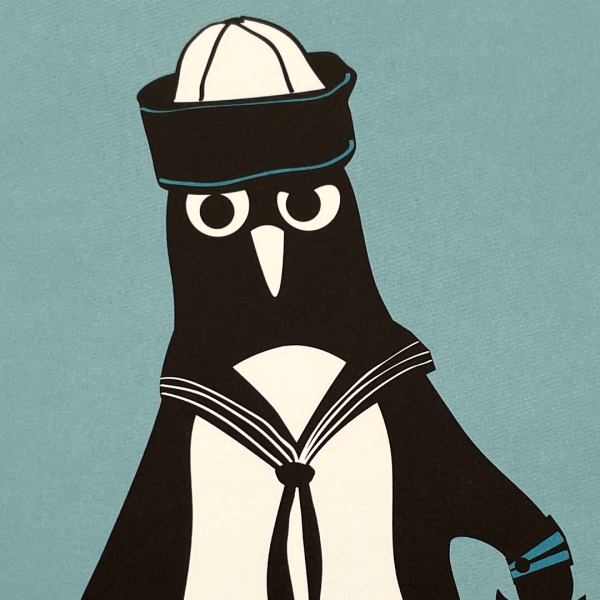 Preview: päfjes - Maritim / Martin der Pinguin Matrose mag das Meer - A6 Postkarte