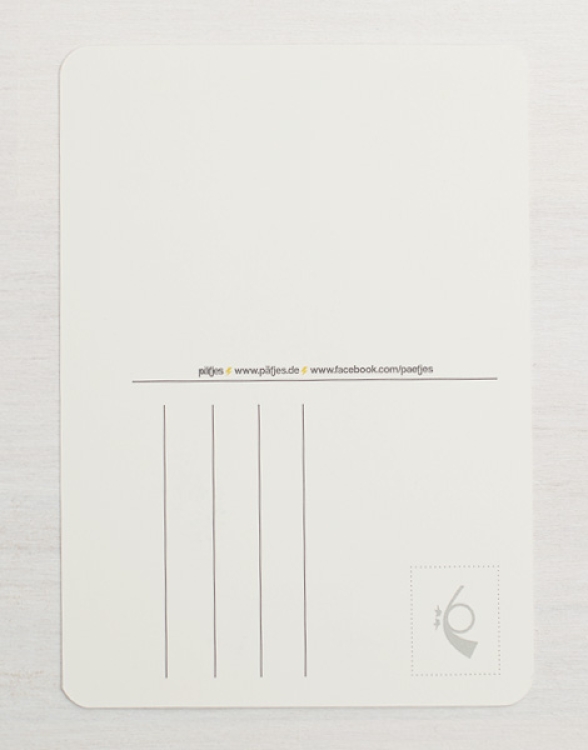 Traritrara die Post ist da - Pinguin - Postkarte Gelb