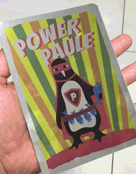 Power Paule Magic Card - Postkarte - Silber