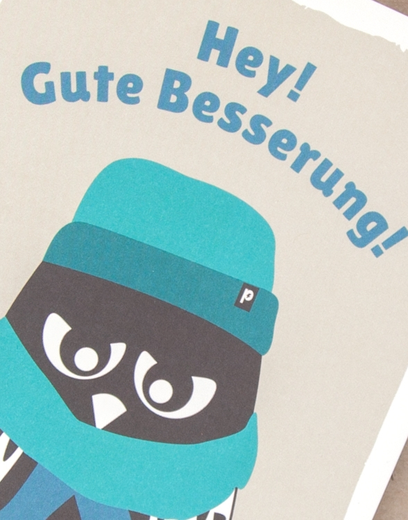 päfjes - Hey, gute Besserung Eule! - Postkarte - Beige