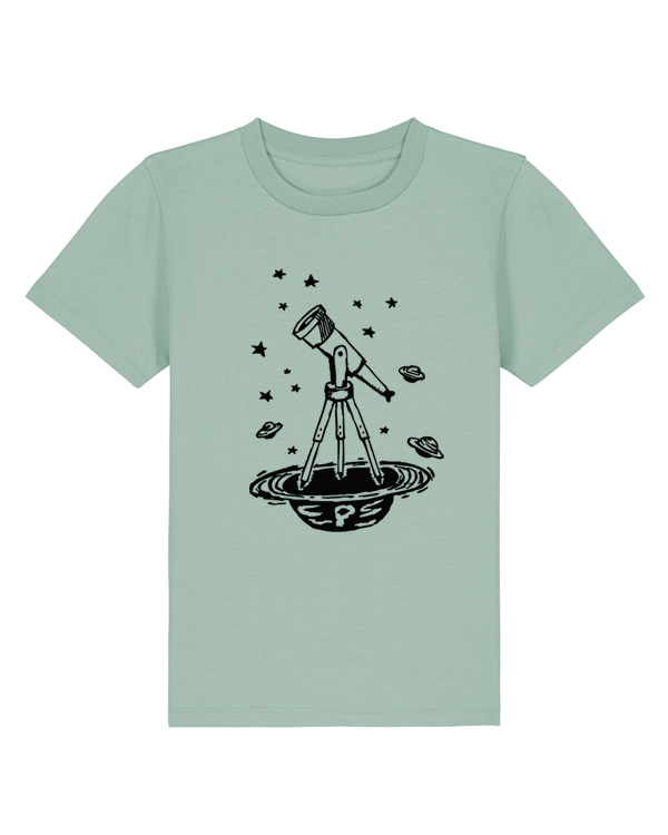 päfjes - Sterne & Teleskop - Fair Wear Kinder Bio T-Shirt - BrightBlue