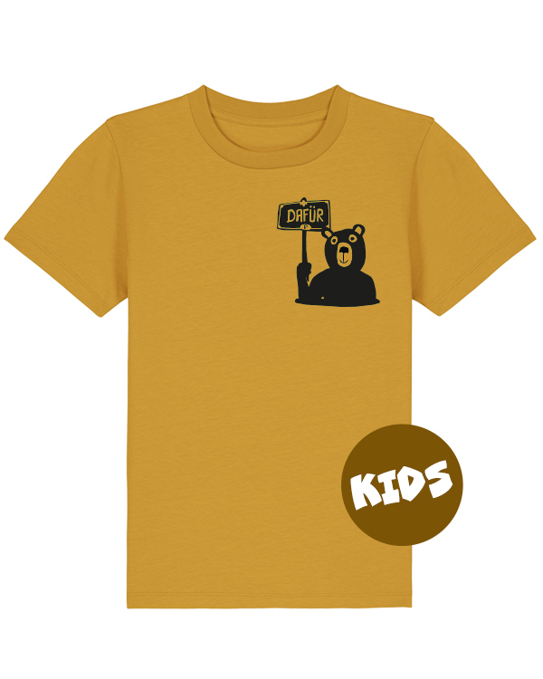 Preview: päfjes - Der Bär ist DAFÜR! Du auch?  - Fair Wear Kinder T-Shirt Bio