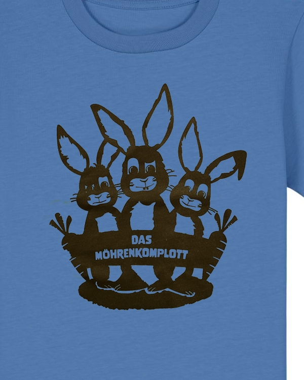 päfjes - Hasen / Das Möhrenkomplott - Kinder Shirt - fair gehandelt - Bio - Blau
