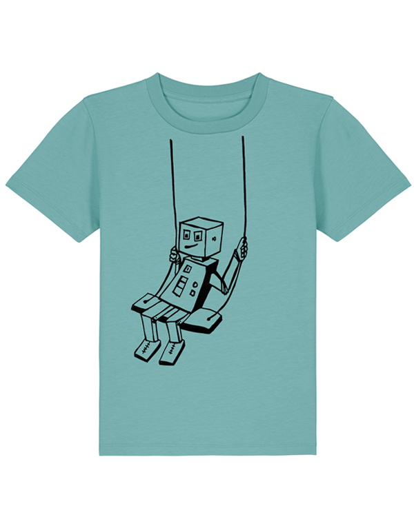 Preview: päfjes - Rocco Roboter Schaukelt - Fair Wear Kinder T-Shirt Bio