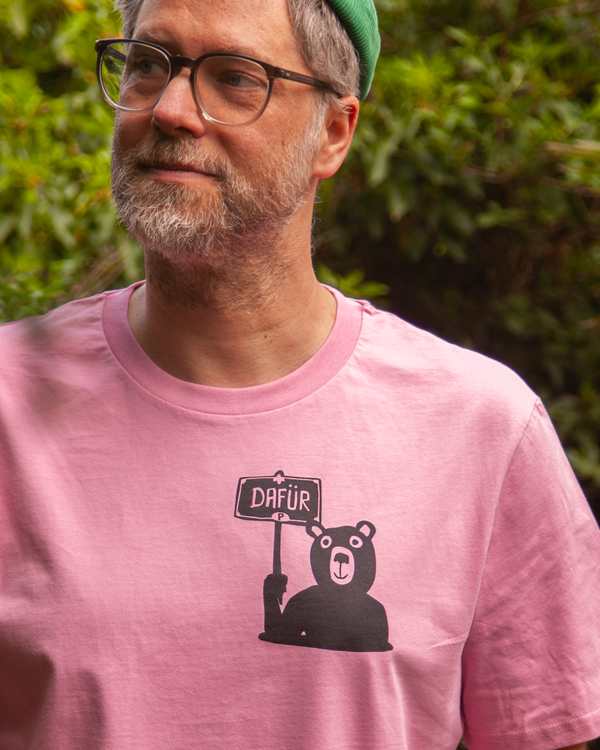 päfjes - Der Bär ist DAFÜR! Du auch?  - Fair Wear Männer Unisex Bio T-Shirt Siebdruck