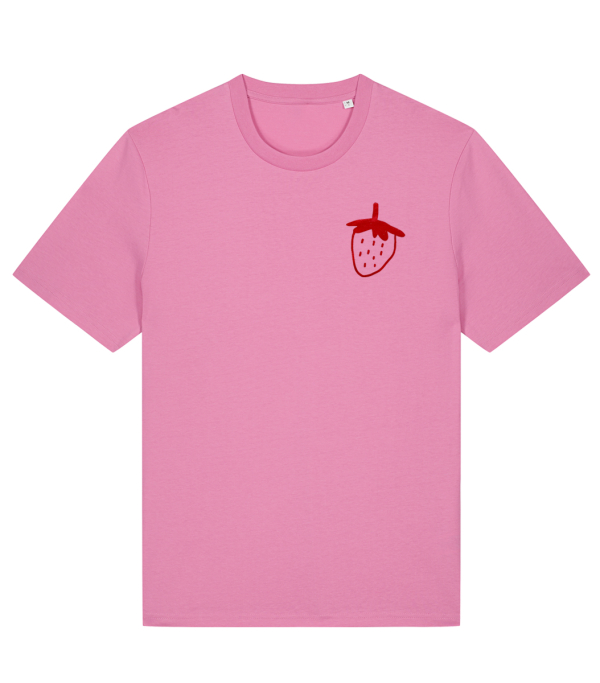 Preview: Erdbeere/ Strawberry T-Shirt  | Fair Wear Männer Unisex Bio T-Shirt Baumwolle Siebdruck