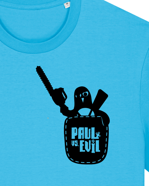 päfjes - Pinguin Paul vs. Evil - Fair Wear Männer Bio T-Shirt  -  Azur
