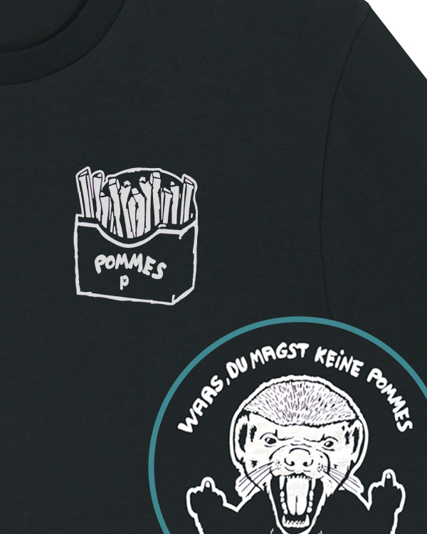 päfjes - Pommes / Honigdachs mag Pommes Frittes  - Fair Wear Unisex Männer Bio T-Shirt