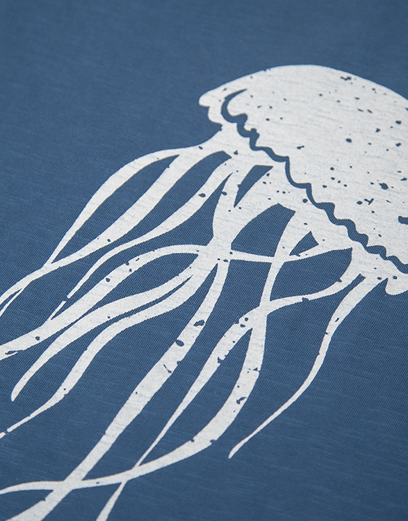 päfjes - Qualle / Jellyfish - Fair gehandeltes Männer T-Shirt - Slub Blue
