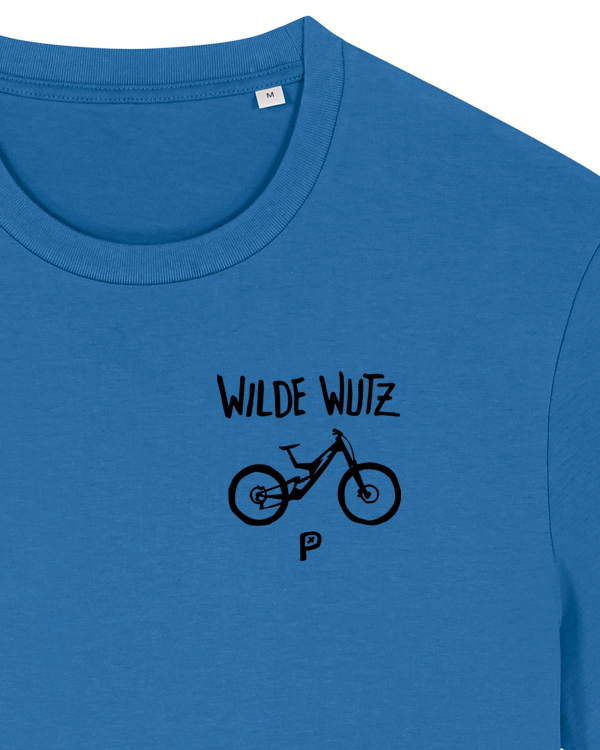 Preview: päfjes - Fully MTB Fahrrad - Die Wilde Wutz Brustdruck - Fair Wear Unisex T-Shirt