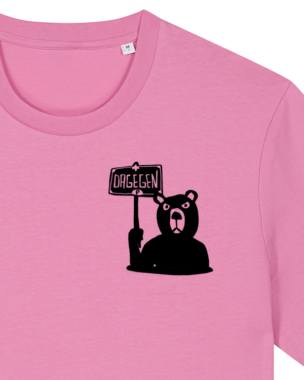päfjes - Der Bär ist DAGEGEN! Du auch?  - Fair Wear Männer Unisex Bio T-Shirt Siebdruck