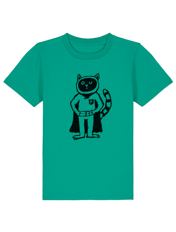 Preview: päfjes - Karlo Power Kater / Katze - Fair Wear Kinder Bio T-Shirt