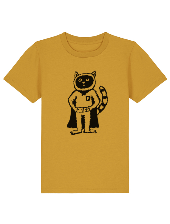 Preview: päfjes - Karlo Power Kater / Katze - Fair Wear Kinder Bio T-Shirt