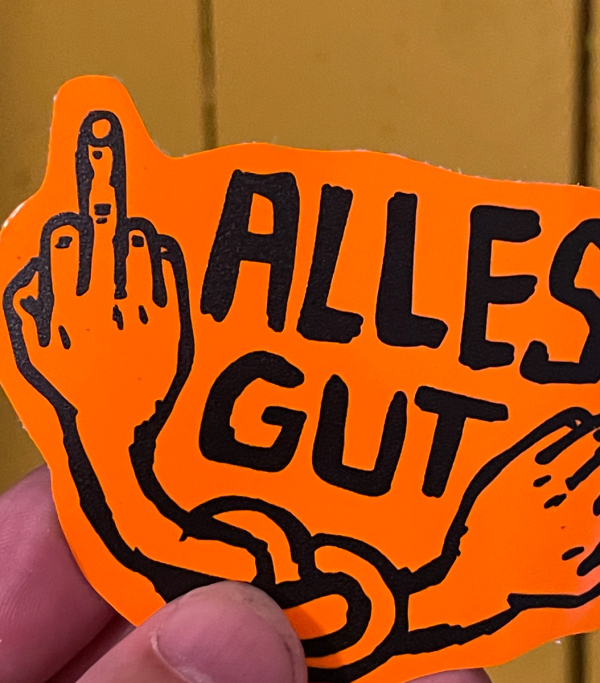 Preview: päfjes - Alles Gut - Sticker Aufkleber Neon Orange