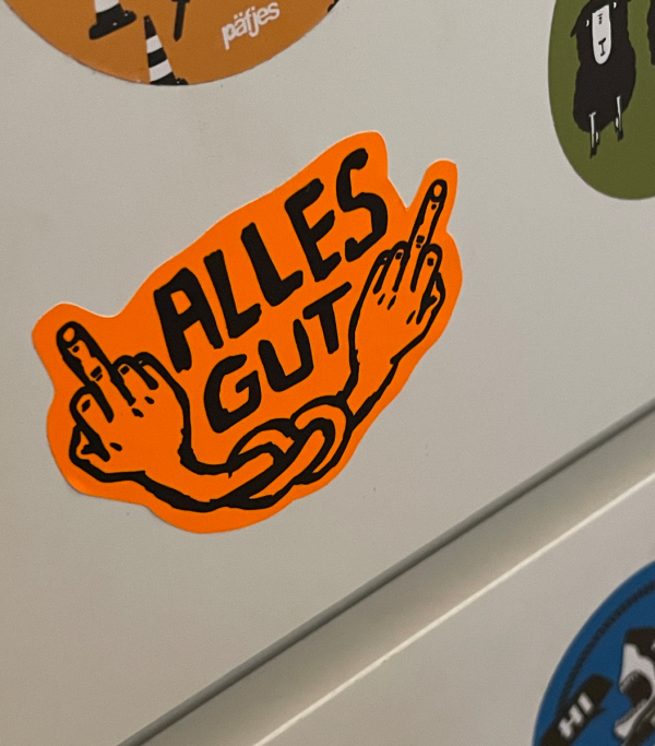 Preview: päfjes - Alles Gut - Sticker Aufkleber Neon Orange
