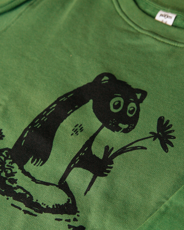 päfjes - Erdmännchen mit Blume - Kinder Bio Sweater - Organic Cotton - Grün