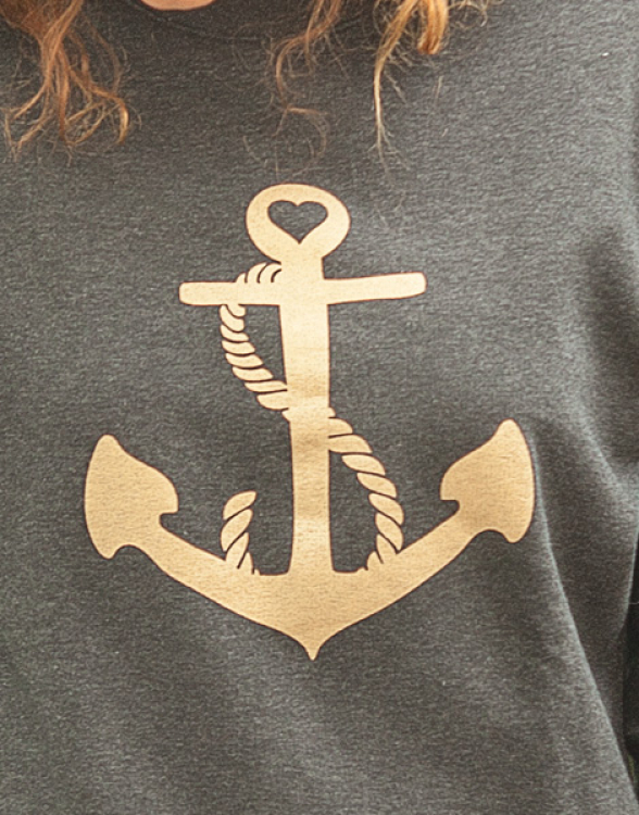 päfjes - Anker Herz Unisex Fair Wear Sweater - Grau/Gold