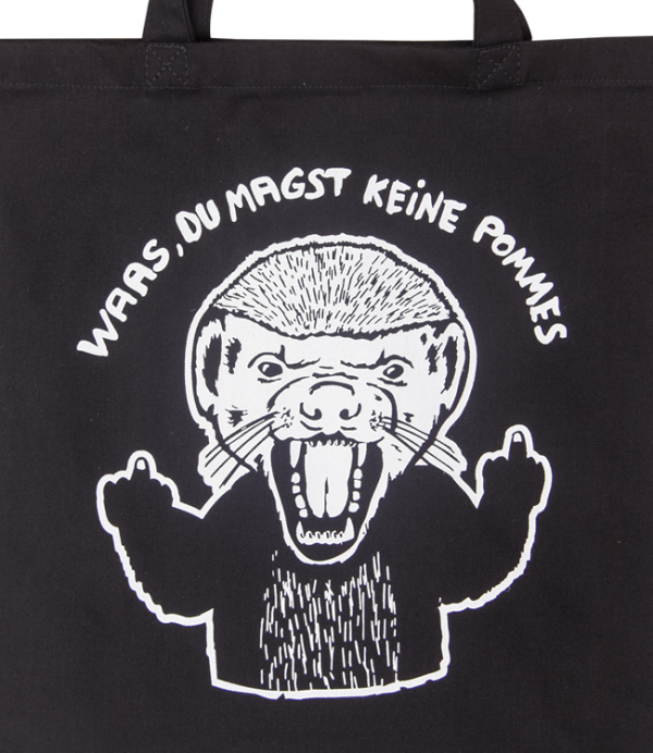 Preview: päfjes - Honigdachs / du magst keine Pommes? - Feste Baumwolltasche 340