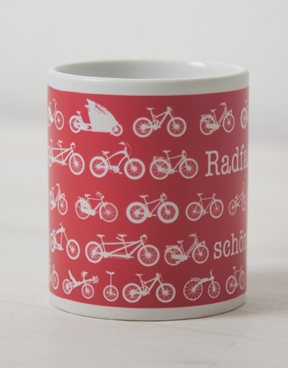 Radfahren ist schön - Tasse - Rot