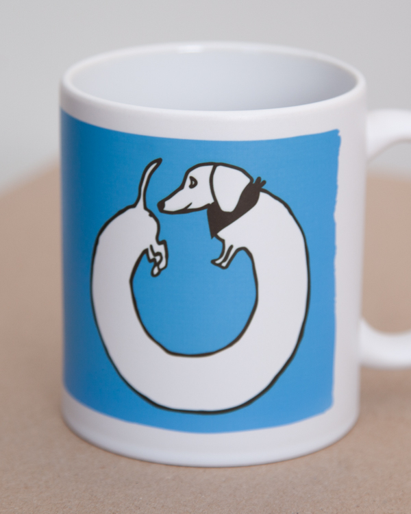 päfjes - Dackel, Kreis & Po / Hunde schnupper Becher - Tasse - Blau