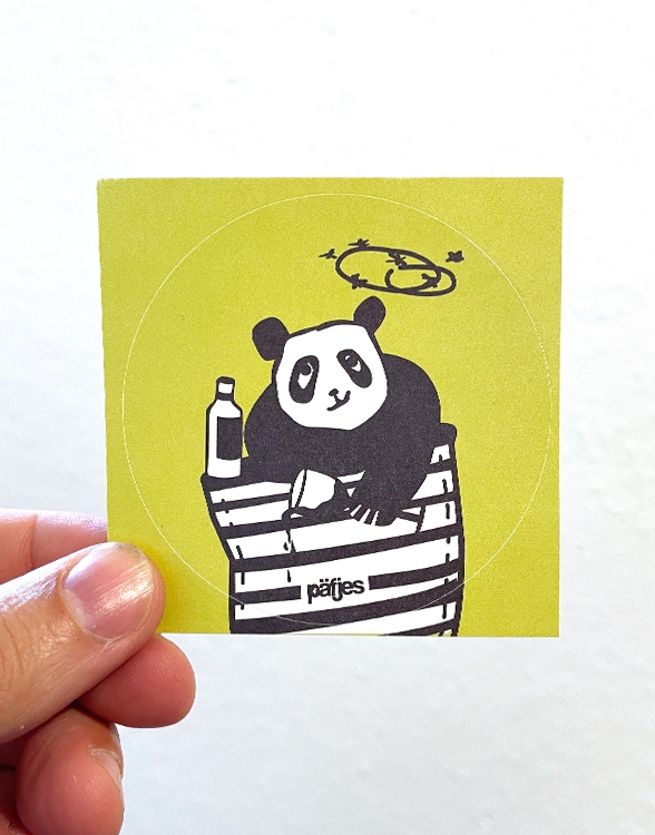 päfjes - Pingzi Panda - Sticker 5er Set - Grün