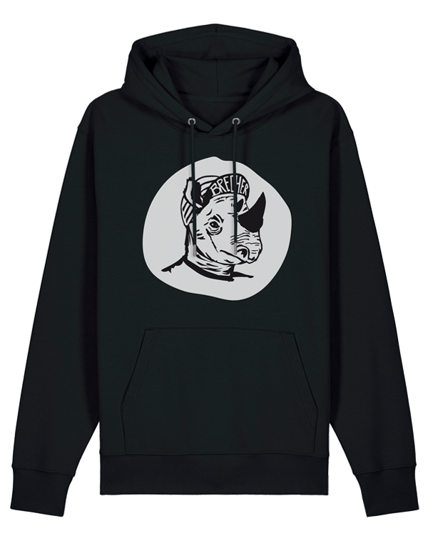 päfjes - Nashorn der Brecher Gravel / Rennrad - Unisex Fair Wear Bio Hoodie - Black
