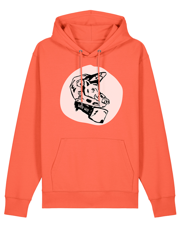 päfjes - Das Wildschwein "Die Wilde Wutz" Downhill / MTB - Unisex Fair Wear Bio Hoodie - Fiesta