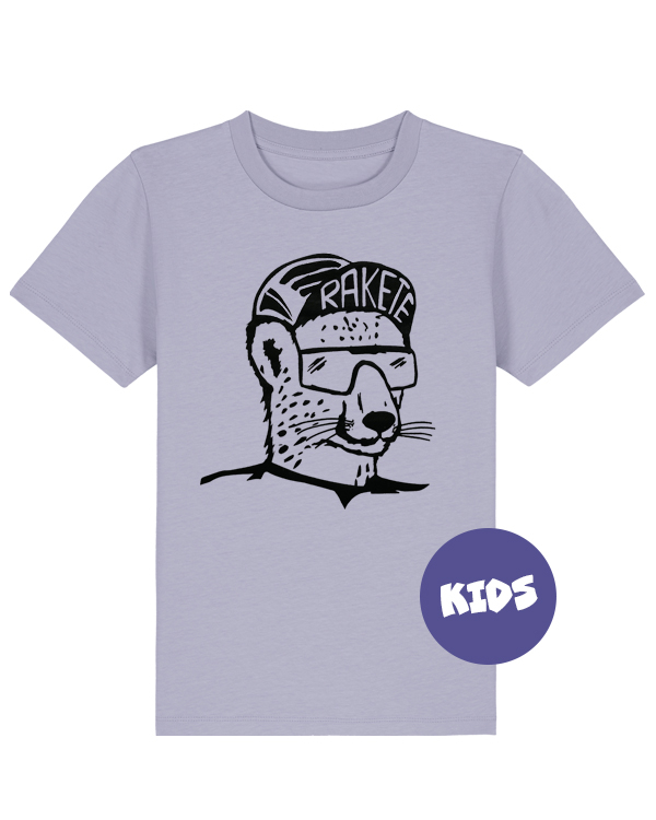 päfjes - Gepard die Rakete / Radfahren Gravel - Fair Wear Kinder T-Shirt Bio - Lavendel