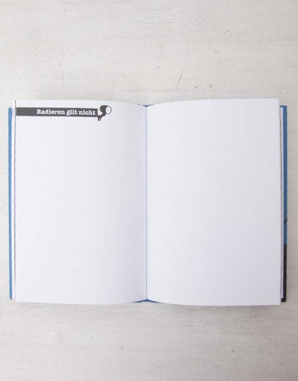Auf die Räder fertig los! - Notizbuch A5 Hardcover 96 Seiten - Blau