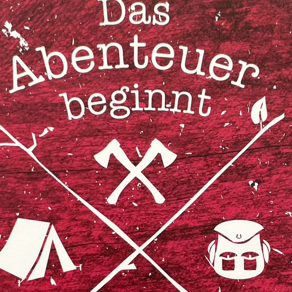 päfjes - Zelten / Das Abenteuer beginnt jetzt. - A6 Postkarte - Rot