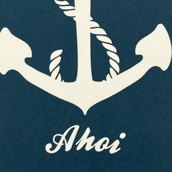 päfjes - Maritime Anker mit Herz / Ahoi - A6 Postkarte - Blau