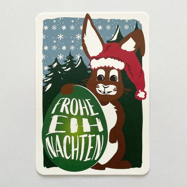 päfjes - Hase wünscht Euch Frohe Eihnachten - Postkarte A6