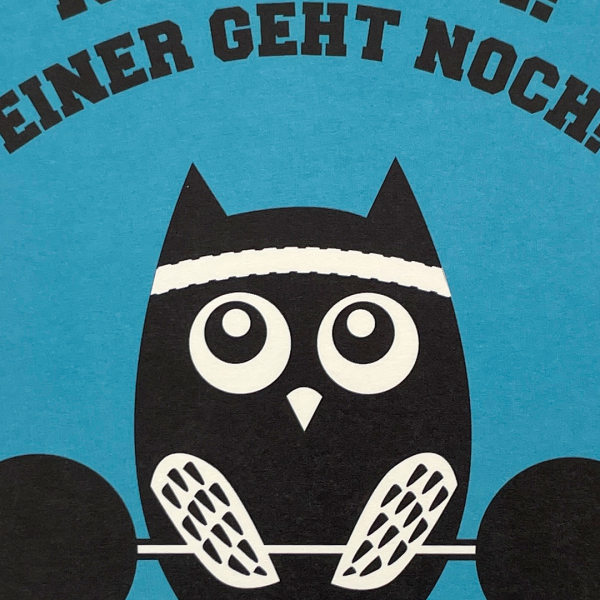 päfjes - Sport Eule / Komm, einer geht noch - A6 Postkarte