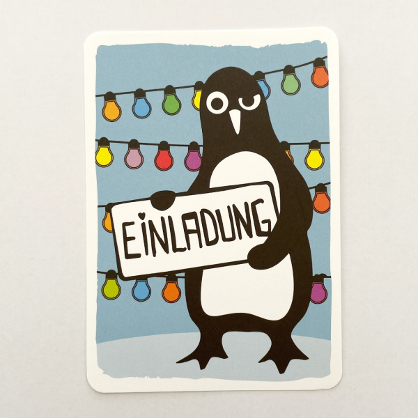 päfjes - Pinguin Paul / Einladung / Party - A6 Postkarte