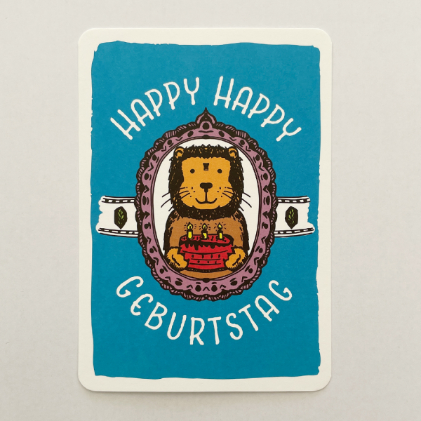 päfjes - Löwen Glückwünsche /Happy Geburtstag - A6 Postkarte
