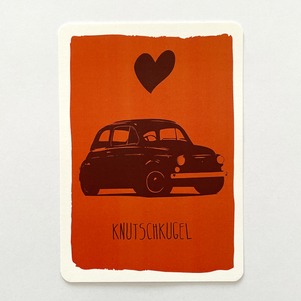 päfjes - Oldtimer Knutschkugel - A6 Postkarte - Orange