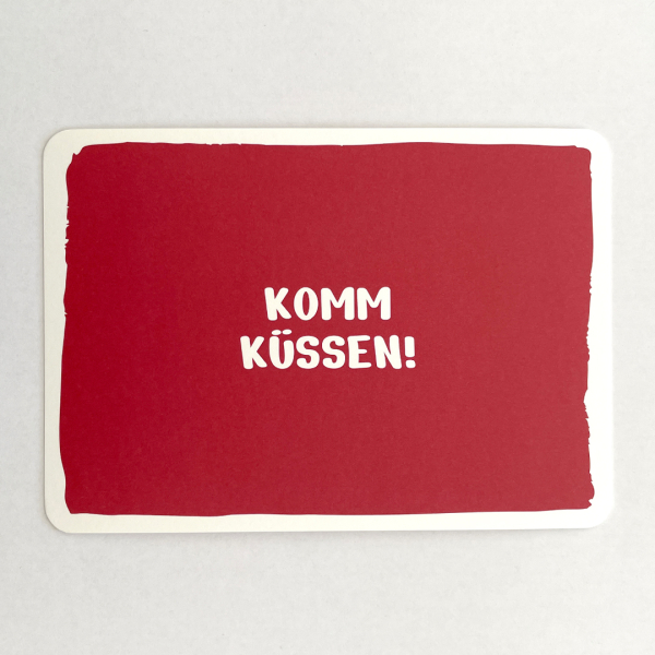 päfjes - Komm Küssen Spruchkarte - A6 Postkarte - Rot