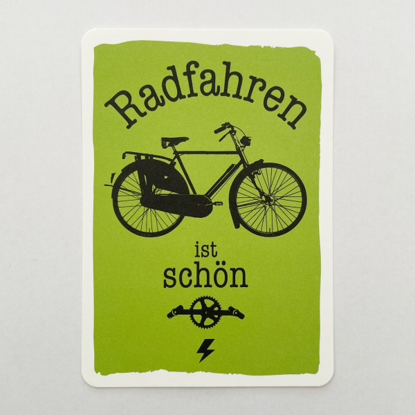 päfjes - Fahrrad / Radfahren ist schön - A6 Postkarte - Grün