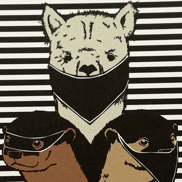 päfjes - Otter Schotter Gang mit Alpaka - A6 Postkarte