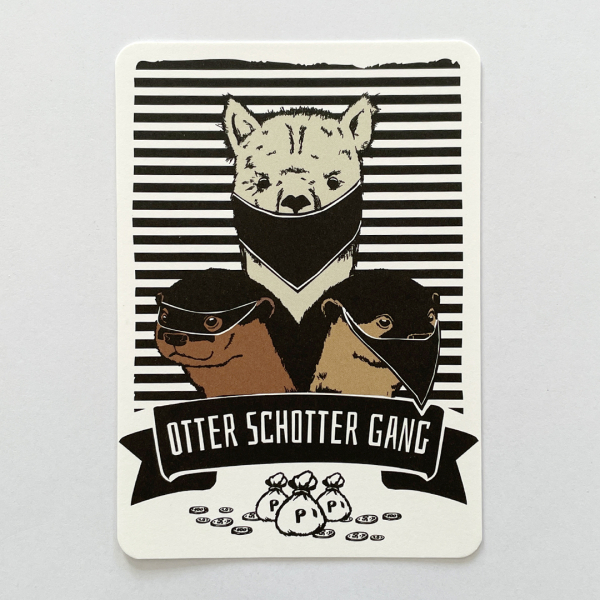 päfjes - Otter Schotter Gang mit Alpaka - A6 Postkarte