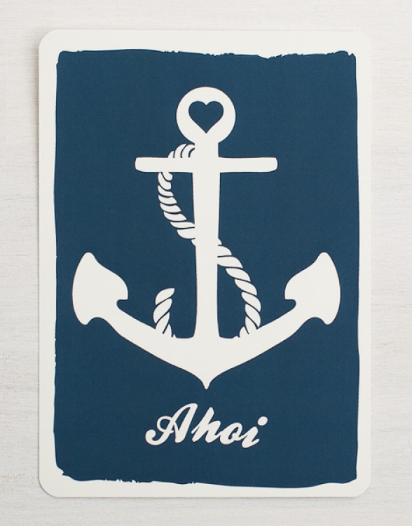 päfjes - Anker mit Herz, Ahoi - Postkarte