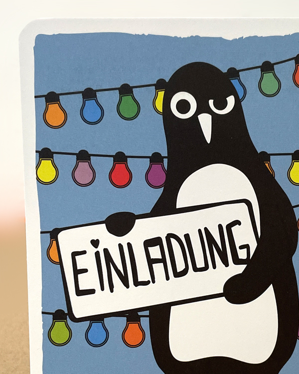 päfjes - Pinguin Paul / Einladung / Party - A6 Postkarte
