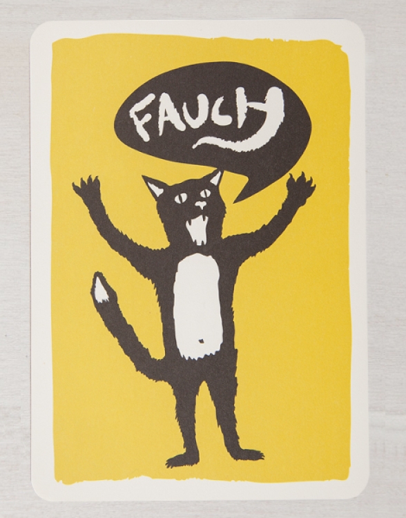 Kater Ferdinand Fauch - Postkarte - Gelb