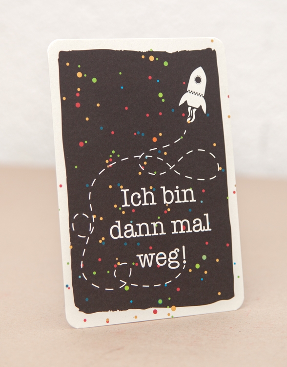 päfjes - ich bin dann mal Weg - Postkarte - Black