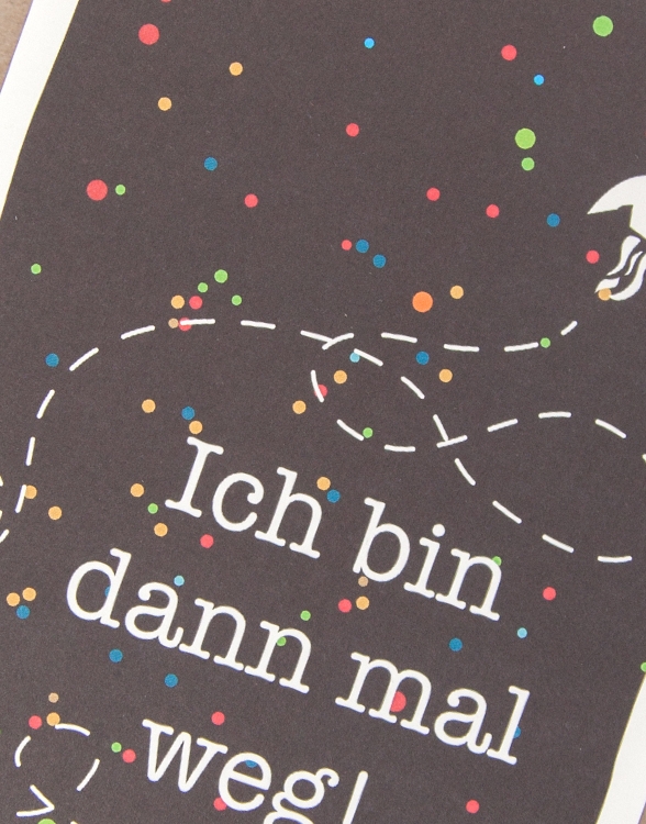 päfjes - ich bin dann mal Weg - Postkarte - Black