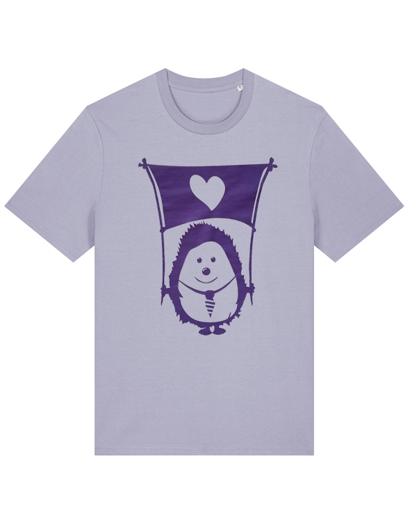 päfjes - Ingel Ingo mit Herzfahne - Fair Wear Unisex T-Shirt - Lavendel