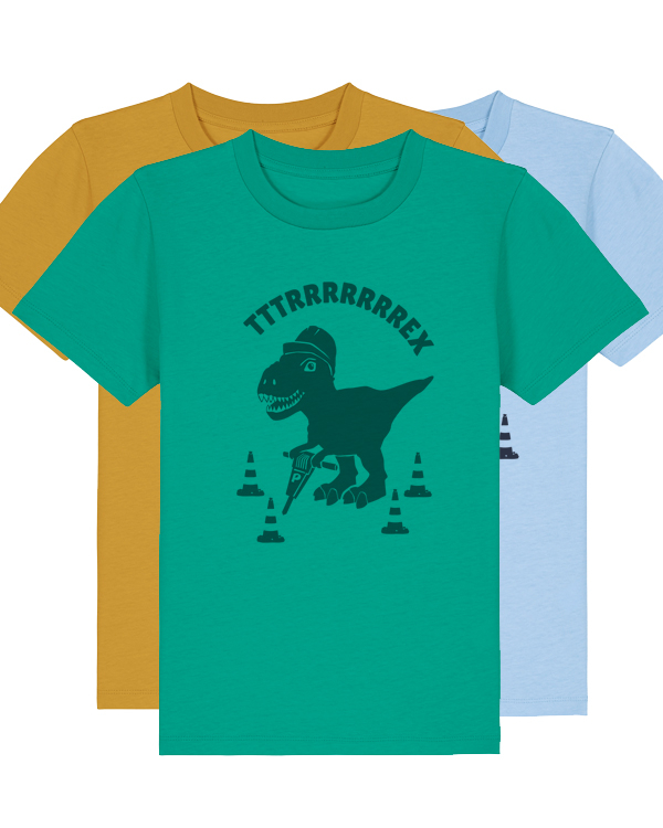päfjes - Theo Tttrrrrex der Bauarbeiter Dino - Fair Wear Bio Kinder T-Shirt